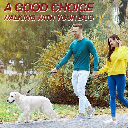 Black 4FT Dog Leash for Large Dogs Night Walking Reflective Heavy Duty Chew-Resistant Nylon Leash with Padded Handle and 360° Swivel Clip Strong for Medium to Large Breeds