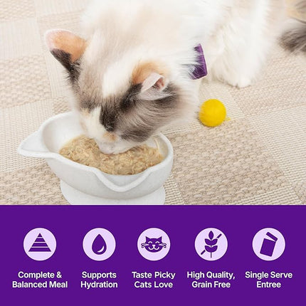 Wellness Appetizing Entrées Shredded Adult Wet Cat Food, Natural, Protein-Rich, Grain Free, 1.4 Ounce Pouch, 8 Pack (Chicken & Duck Recipe)