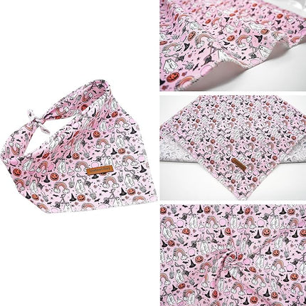 Lionheart Glory Dog Bandana - Halloween Pack, Washable Soft Scarf, Fall Bib for Small to Large Puppies - Adjustable Square Bandana for Boys and Girls