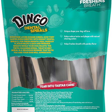Dingo Tartar and Breath Dental Spirals for All Dogs, 15-Count (Pack of 4)