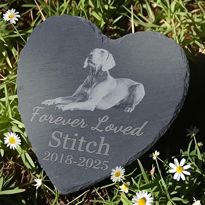 Pet Memorial Stone, Dog Memorial Stone, Dog Memorial Gifts for Loss of Dog, Pet Memorial Gifts, Loss of Pet Sympathy Gift, in Loving Memory Pet - Forever Loved - Heart Shaped