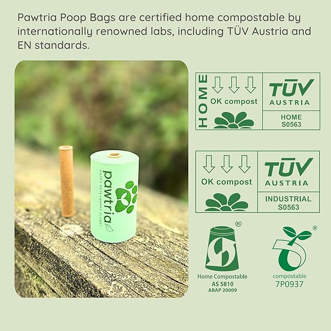 Pawtria Eco Duo Set: Dog Poop Bags (120) + Premium BPA Free Silicone Treat Case (3.25"H X 2.75"L), BPA-Free, Leak-Proof, Biodegradable, Zero Waste, Supports Rescue Dogs (Treat Case + 120 Poo Bags)