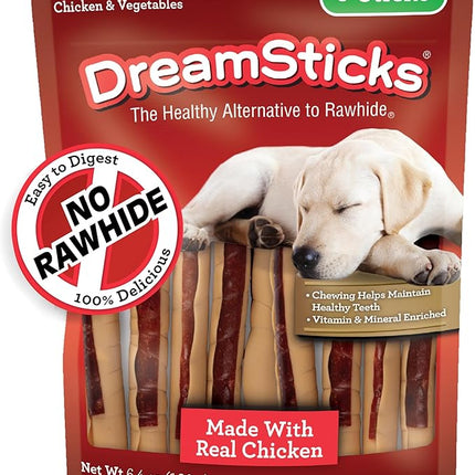 DreamBone DreamSticks, Rawhide Free Dog Chew Sticks Made with Real Chicken and Vegetables, 9 Sticks