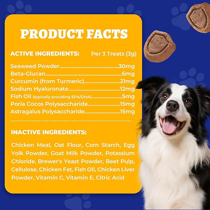 260 Bites Wellix Dog Allergy Chews & Immune Support, Anti Itch Dog Chews – Effective Ingredients Turmeric for Dogs & Fish Oil – for Puppy, Small Medium & Large Dogs