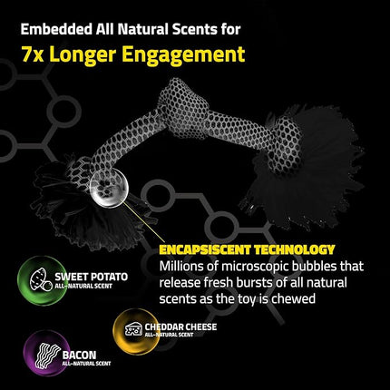 Playology Dog Toys | Dri-Tech Rope Toy Tug of War Rope for Aggressive Chewers | Medium Cheddar Cheese Scented Toy - Easy to Clean and Made from Non Toxic Materials