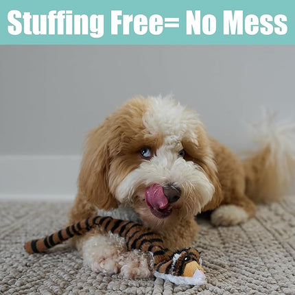 SPOT Skinneeez Jungle Cat 14 Inch Stuffing-Free Plush Squeaky Dog Toy – Soft Interactive Chew Toy for Small and Medium Dogs – Mess-Free Play for Light & Moderate Chewers