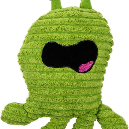 goDog PlayClean Germs Squeaky Plush Dog Toy with Odor-Eliminating Essential Oils, Chew Guard Technology - Green, Large