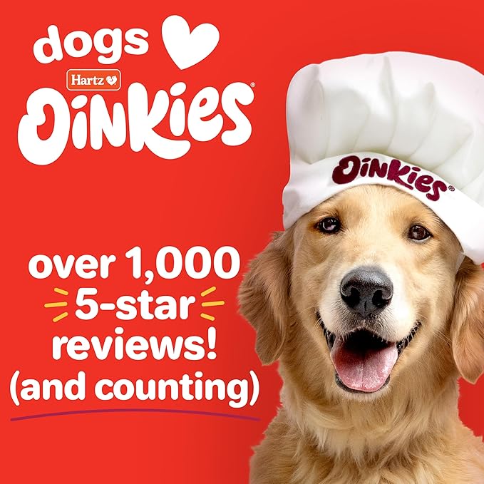 Hartz Oinkies Jerky Twists with Naturally Smoked Pork & Real Chicken Breast Dog Treats, Highly Digestible Long Lasting Dog Chews, 8 Count