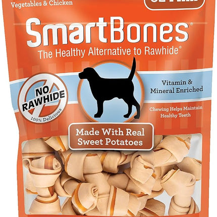 SmartBones Mini Chews with Real Sweet Potato 32 Count, Rawhide-Free Chews for Dogs