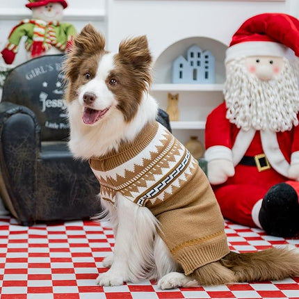 BINGPET Dog Sweater, Turtleneck Classic Knit Dog Sweaters for Small Medium Large Dogs with Leash Hole, Pet Winter Clothes Warm Sweatshirts Outfits for Doggie and Cats Grey(X-Large)