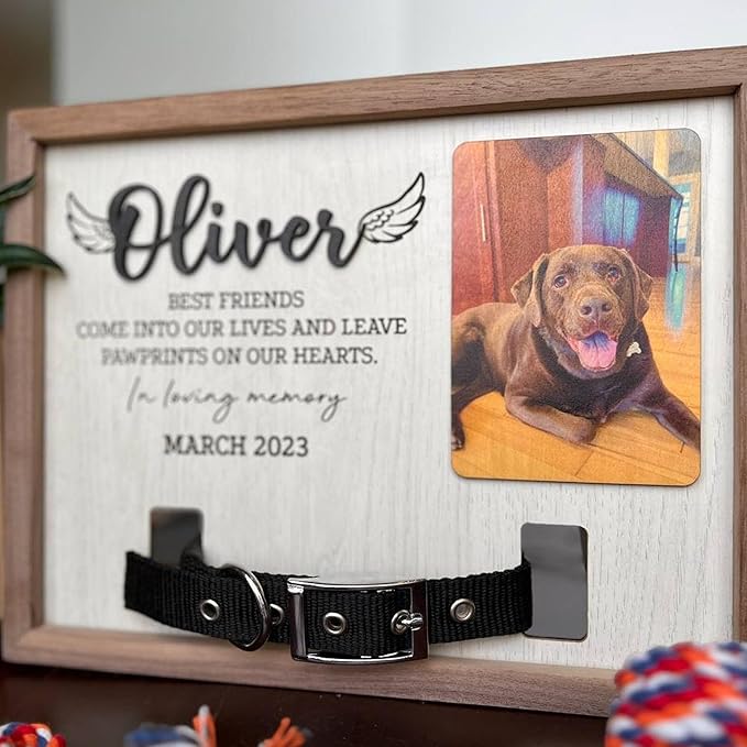 Nazenti Personalized Dog Memorial Gifts, Pet Loss Sign, Pet Memorial Gifts For Dogs, Dog Bereavement Gifts, Loss Of Dogs Sympathy Gift, Pets Loss Gifts Personalized, Cat Condolences Picture Frame