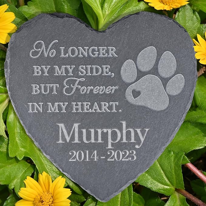 Pet Memorial Stones, Gifts Personalized, Loss of Dog Sympathy Gifts, Bereavement for Pet, Grave Headstone, - Design B, 6''x6''/15x15cm