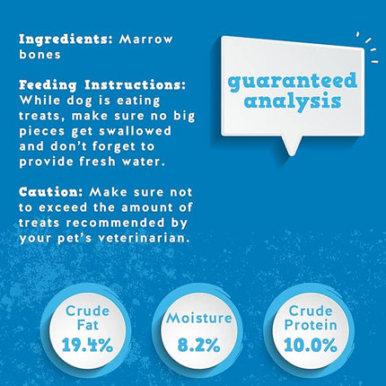 Jack&Pup Beef Marrow Bones for Dogs, 3" Long Lasting Dog Bones for Large and Small Dogs, Natural Beef Bone, Bone Marrow Dog Treats (10 Pack)