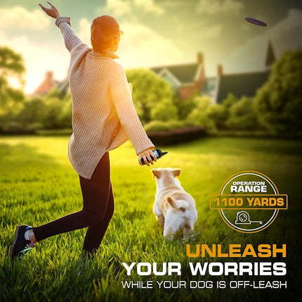 INVIROX Dog Training Collar for Large Dog X2 [2026 Edition] 123 Levels Dog E Collars 1100yd Range, 100% Waterproof, Rechargeable Electric Collars for Medium Dogs, E Collar for Large Dogs