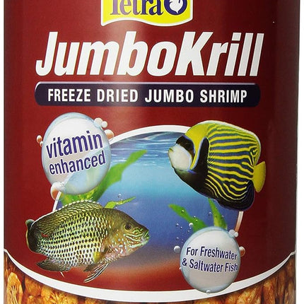Tetra JumboKrill Freeze-Dried Jumbo Shrimp 14 Ounces, Natural Shrimp Treat For Aquarium Fish, Red