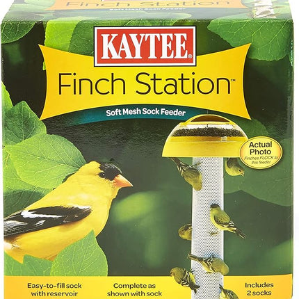 Kaytee Wild Bird Finch Station Soft Mesh Sock Feeder, Includes 2 Socks