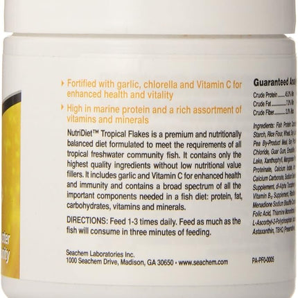 Seachem Laboratories.1082 Nutridiet Tropical Flakes with Probiotics 30g/ 1 oz