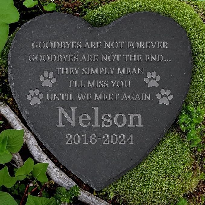 Personalized Pet Memorial Stone, Dog Memorial Gifts for Loss of Dog, Pet Loss Gifts, Pet Memorial, Loss of Dog Sympathy Gift, Dog Remembrance Gift, Pet Bereavement Gifts - Goodbye Are Not Forever