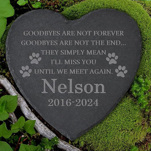 Personalized Pet Memorial Stone, Dog Memorial Gifts for Loss of Dog, Pet Loss Gifts, Pet Memorial, Loss of Dog Sympathy Gift, Dog Remembrance Gift, Pet Bereavement Gifts - Goodbye Are Not Forever
