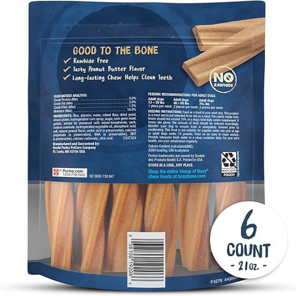 Purina Busy Bone Adult Dog Chew Bone Treats, Peanut Butter - 6 ct. Pouch