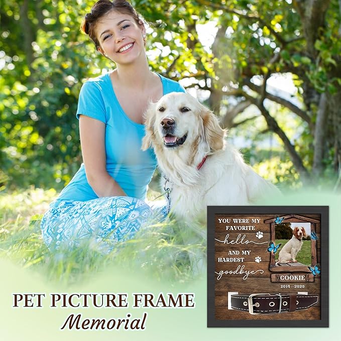 Customized Pet Memorial Gifts for Dogs, Dog Memorial Gifts for Loss of Dog, Dog Memorial Collar Plaque, Cat Loss Sympathy Gifts, Dog Memorial Gifts, Pet Gift Picture Frame Sign
