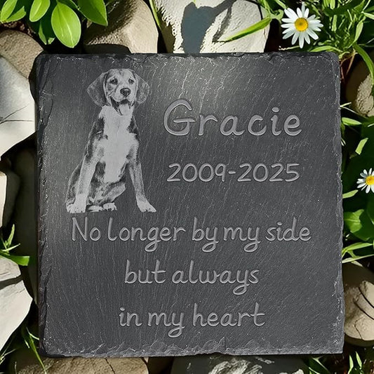 Pet Memorial Stone, Dog Memorial Stone, Dog Memorial Gifts for Loss of Dog, Pet Memorial Gifts, Loss of Pet Sympathy Gift, in Loving Memory Pet - Alwrays in My Heart - Square