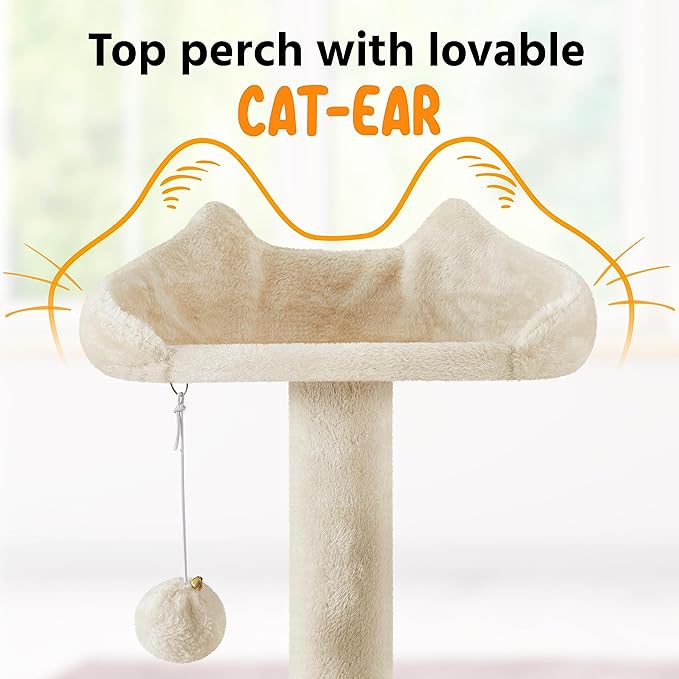 Yaheetech XL Cat Tree, 80in Multi-Level Tower w/Scratching Posts, Double Condo, Perched Platforms & Dangling Balls, Cat Stand House for Kittens