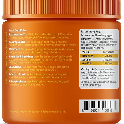 Zesty Paws Calming Chews for Dogs - for Everyday Stress, Relaxation, Composure, and Separation Turkey 90 Count