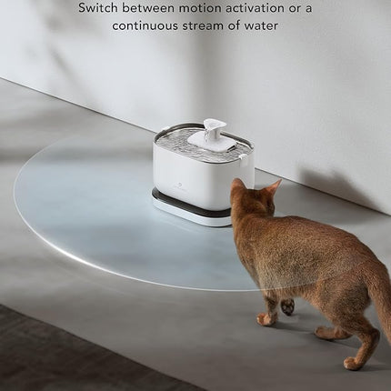 Cordless Pet Water Fountain Battery Operated + 8 Packs Replacement Filters for Dockstream Cat Water Fountain WF005 WF115 WF105, 4 Months Set of Replacement Filters