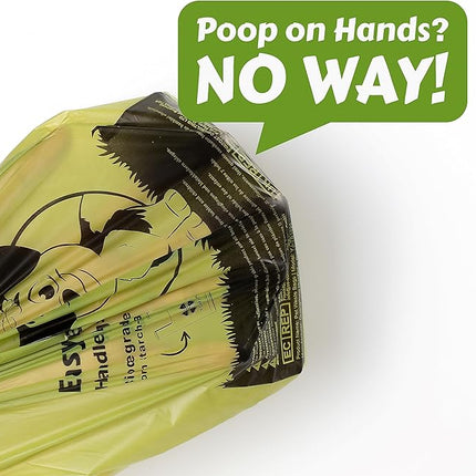 YORJA Tie Handles Dog Poop Bags, 280 Pet Waste Bags with OK BIOBASED Certificate, Thick and Strong 100% Leak-Proof Easy Tie Up Doggy Bags