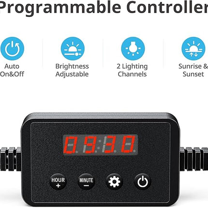 NICREW ClassicLED Plus LED Aquarium Light with Timer, Planted Fish Tank Light 18 Watts for 24-30 Inch, Daylight and Moonlight Cycle