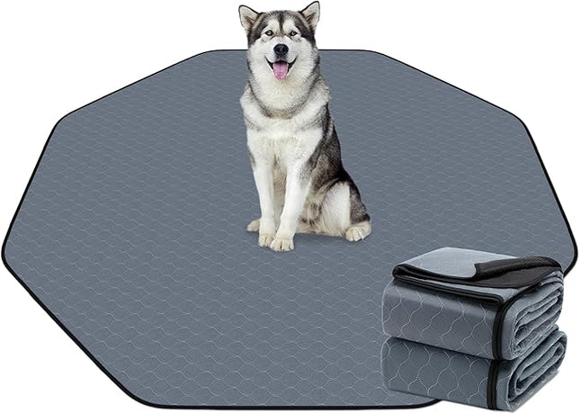Washable Pee Pads for Dogs, 83'' Diagonal Octagon Puppy Pads, Designed for 24'' Width 8 Panels Dog Playpen, Non-Slip Whelping Pads with Super Absorbent, 2 Pack