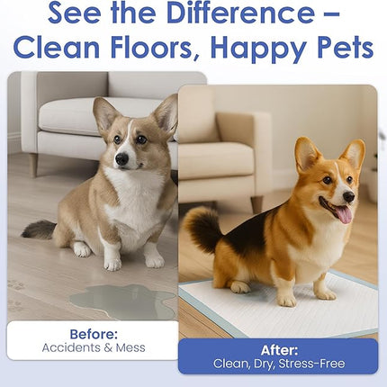 American Kennel Club Scented Puppy Training Pads with Ultra Absorbent Quick Dry Gel – 22 x 22 Pee Pads for Dogs - Fresh Scented - Pack of 100