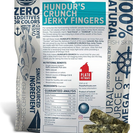 PLATO Hundur's Crunch Jerky Fingers 3.5oz, Natural
