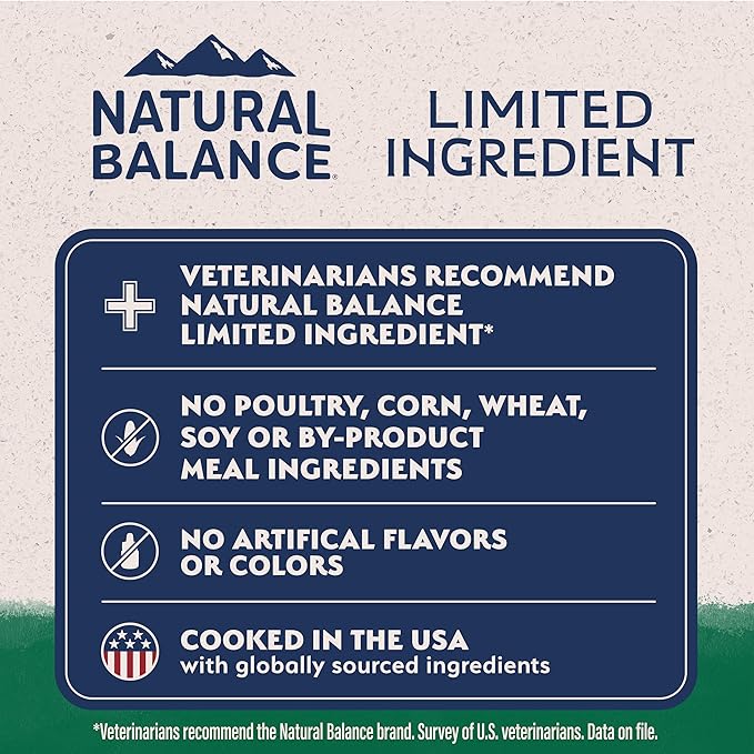 Natural Balance Limited Ingredient Large Breed Adult Dry Dog Food with Healthy Grains, Lamb & Brown Rice Recipe, 12 Pound (Pack of 1)