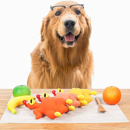 3-Pack Rubber Chicken Dog Toys with Squeakers - Loud Screaming Latex Toys for Small, Medium & Large Breeds - Ideal for Boredom - Busting and Interactive Fetch Play