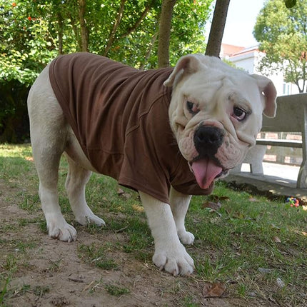 Lovelonglong Bulldog Clothes Dog Clothing Blank T-Shirt Tee Shirts for French Bulldog English Bulldog American Pit Bull Pugs 100% Cotton Skin Care Coffee B-XL