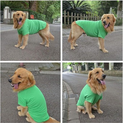 Lovelonglong Pet Clothing Dog Costumes Basic Blank T-Shirt Tee Shirts for Large Dogs Green XXXXL