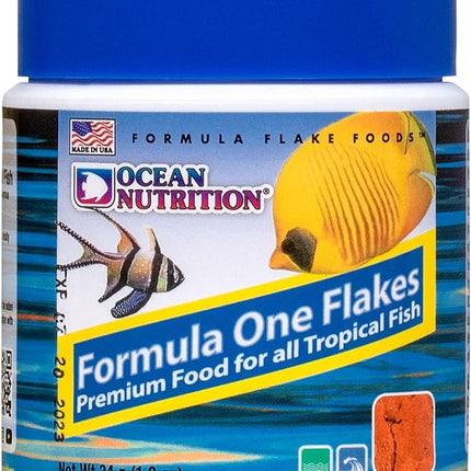 Ocean Nutrition Formula One Flake Fish Food - Natural Ingredient Fish Food Flakes for All Saltwater Tropical Fish - Supports Health & Coloration, Does Not Cloud Water, Made in USA, 1.2 oz (34 g)