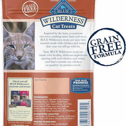 Blue Buffalo Wilderness Soft Cat Treats, Grain-Free and Protein-Rich, Great for Training, Chicken & Turkey Recipe, 2-oz. Bag