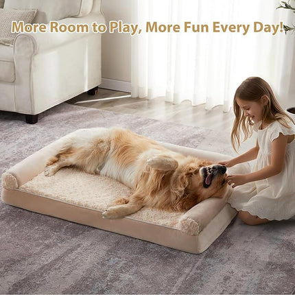 BFPETHOME Dog Beds for Large Dogs, Orthopedic Dog Bed for Medium Large Dogs,Big Waterproof Couch Pet Bed with Removable Washable Cover