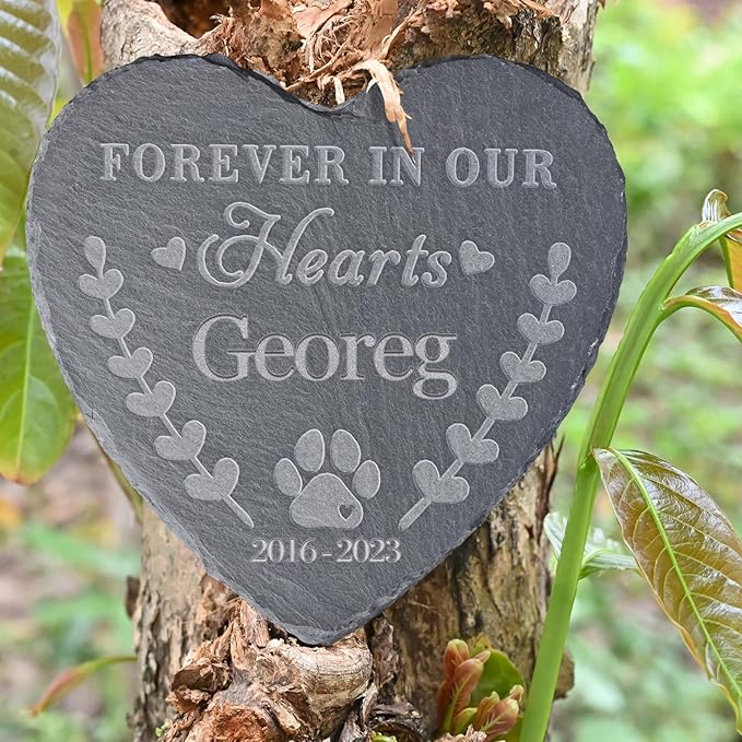 Pet Memorial Stones, Gifts, Loss of Sympathy Dog Gifts for Dog, Bereavement Grave Marker, in Memory - Style F, 6''x6''/15x15cm