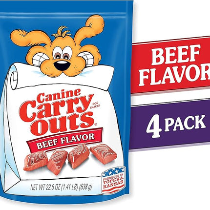 Canine Carry Outs Dog Treats, Beef Flavor, 22.5 Ounce (Pack of 4)