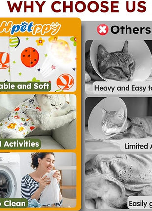 Cat Recovery Suit for Spay Abdominal Wounds, Breathable Cat Onesie for Cats After Surgery Female, Kitten Surgical Recovery Suit Female Cone of Shame Alternative for Cats Anti Licking