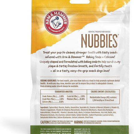 Arm & Hammer for Pets Nubbies Dental Treats for Dogs with Baking Soda & Calcium, Treat Chews Help Fight Bad Breath, Plaque & Tartar without Brushing, Chicken Dog, Sm Size, 20 Pcs (Packaging may vary)