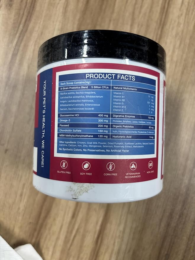 NATURE TARGET Dog Vitamins Powder, Probiotics & Digestive Enzymes for Gut Health, Glucosamine & Chondroitin & Omega 3, Complete Supplement for Homemade Dog Food, Joint & Skin & Immune Support