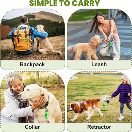 Dog Poop Bags Rolls 420 Counts: TVOOD Extra Thick Poop Bags for Dogs Leak-proof Scented Pet Waste Bags for Doggie Poo - with 2 Dispenser, Green