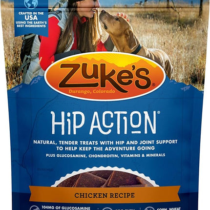 Zuke’s Hip Action, Hip And Joint Support Treats, Soft And Chewy Natural Dog Chicken Treats, Chicken Recipe - 6.0 OZ Bag