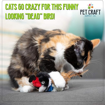 Pet Craft Supply Kitty Condor Crazy Catnip, Funny Cuddling Chasing Hunting Irresistible Stimulating Soft Plush Boredom Relief Interactive Cat Toy with Realistic Feathers, All Breed Sizes (Pack of 2)