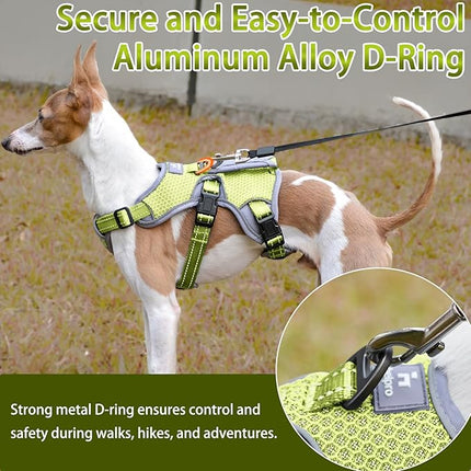 BELPRO Multi-Use Support Dog Harness, Escape Proof No Pull Reflective Adjustable Vest with Durable Handle, Dog Walking Harness for Big/Active Dogs (Green, M)